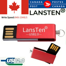 Lansten Mini Rotating 64GB USB 2.0 Flash Drive - Red Flash Drive