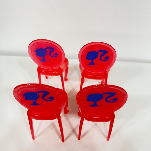 Barbie Doll Chairs Pink Translucent set of 4 | eBay