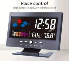 LCD Color Screen Digital Alarm Clock with Snooze Thermometer and Weather Forecas