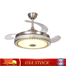 Retractable Ceiling Fan w/ LED Light and Blue...