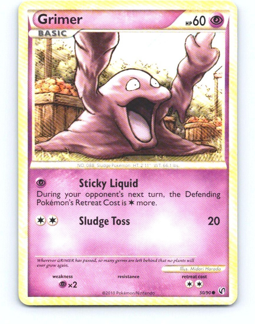 Grimer 50/90 Common HGSS Undaunted Pokemon Near Mint