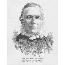 Rev. EDWARD THRING Headmaster of Uppingham School - Antique Print 1887