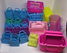Shopkins Various Colors Shopping Bags/Baskets/Container/ Accessories Lot Of 31pc