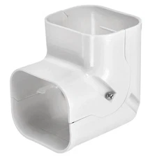 PVC Decorative Line Cover 0.33ft L x 3" W 90° Elbow Protect Tubing White