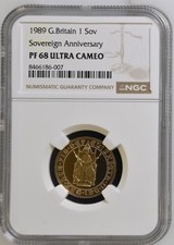 1989 Gold Proof Full Sovereign NGC PF 68 Ultra Cameo