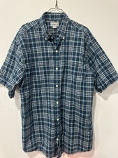 Carhartt Blue Plaid Short Sleeve Shirt Mens L Relaxed Fit Work Utility