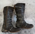 Freebird RYLIE Distressed Leather Multi Buckle Tall Boots Women US 9