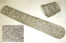 Vintage Silver Thread Embroidered Atarah Tallit Judaica Textile Applique