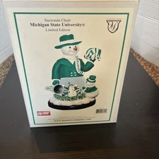 MSU Michigan State University Snowman Cheer Snow Globe The Memory Company NEW