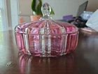 Vintage Ruby Stained Anchor Hocking Covered Candy Dish with Lid