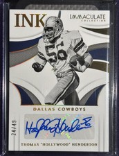 2022 Panini Immaculate Ink Thomas Hollywood Henderson Auto 24/49 Cowboys