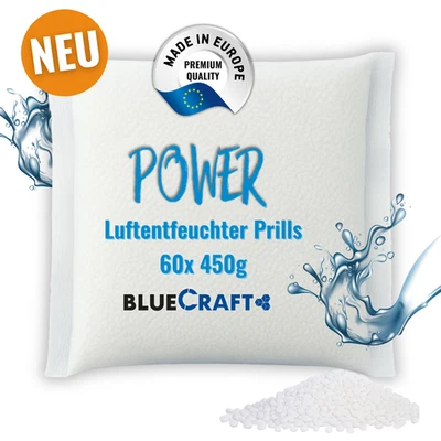 BOLASECA S.A. 60x 450g Luftentfeuchter Prills Nachfüllpack im Vliesbeutel für Granulat Box