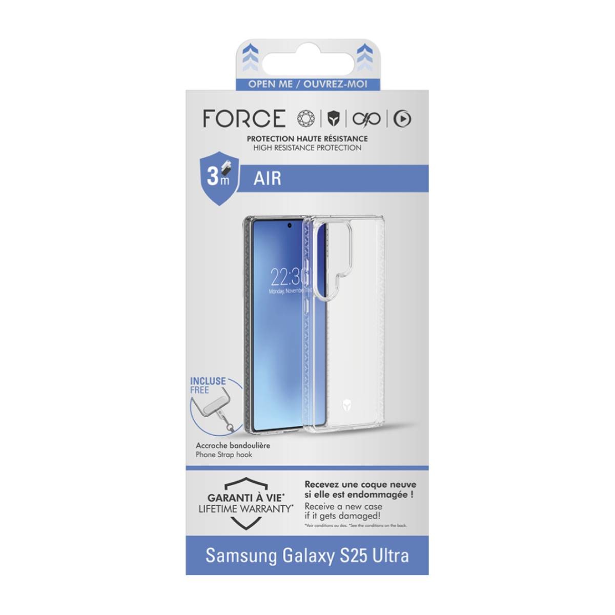 Coque Samsung S25 Ultra Force Case antichoc Air transparente