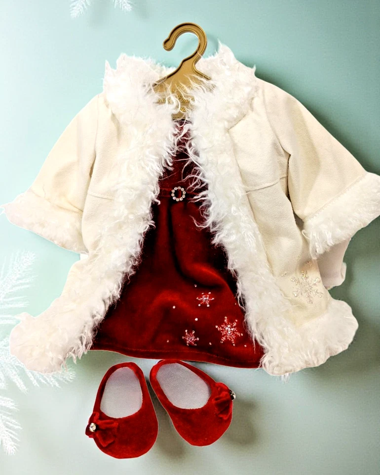 Traje de vacaciones American Girl Today de terciopelo rojo con estrás Ltd. Edición 2003 Foto 2 de 4