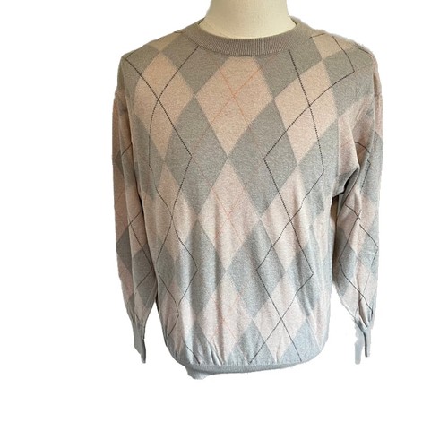 Ermenegildo Zegna, Vintage Ermenegildo Zegna Men's Argyle Patterned Knit Sweater