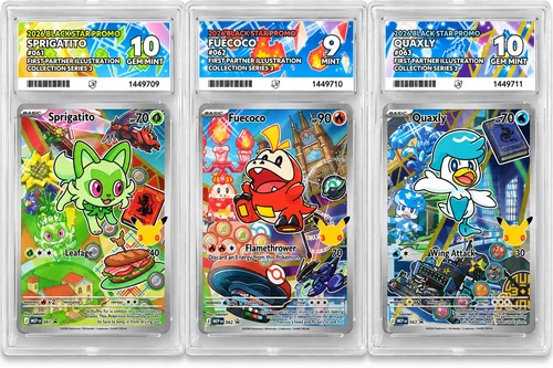 Pokemon First Partner Series 3 ACE Graded Sequential Sprigatito Fuecoco Quaxly