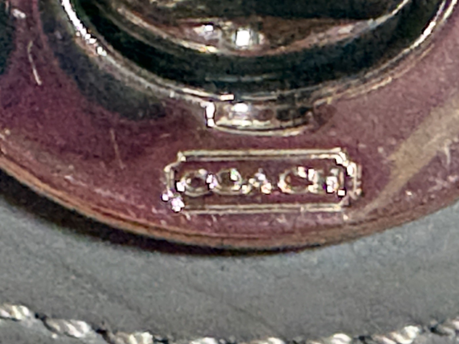 Cute Gray Large Canvas COACH Wallet Organizer w/ Leather Trim, made in Vietnam!  thumbnail 4