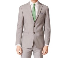 Calvin Klein Mens Slim fit Suit Jacket Blazer 42 L Mid Gray Solid Wool