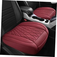 2 Pack Leather Front Car Seat Covers, Bottom Seat Covers Two Pieces Bottom Red
