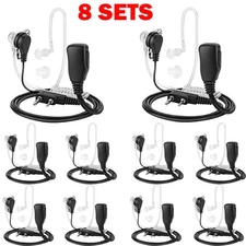 8Pc 2Pin Acoustic Tube Walkie Talkie Earpiece Headset Two-way Security Radio USA