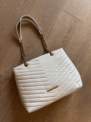 Valentino Damenhandtasche Damentasche Schultertasche Beige Cremefarbene Tasche