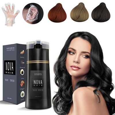 Dye Shampoo,Nova Hair Instant Shampoo 3 in 1, Black | eBay