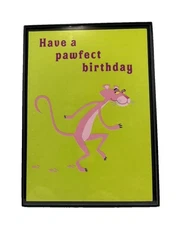 Shag Josh Agle Card Framed Art Pink Panther Birthday Have a Pawfect Pop MCM Tiki