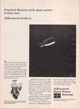 Garrett Airesearch 1966 Vintage Print Ad Brayton Cycle Space Power Systems