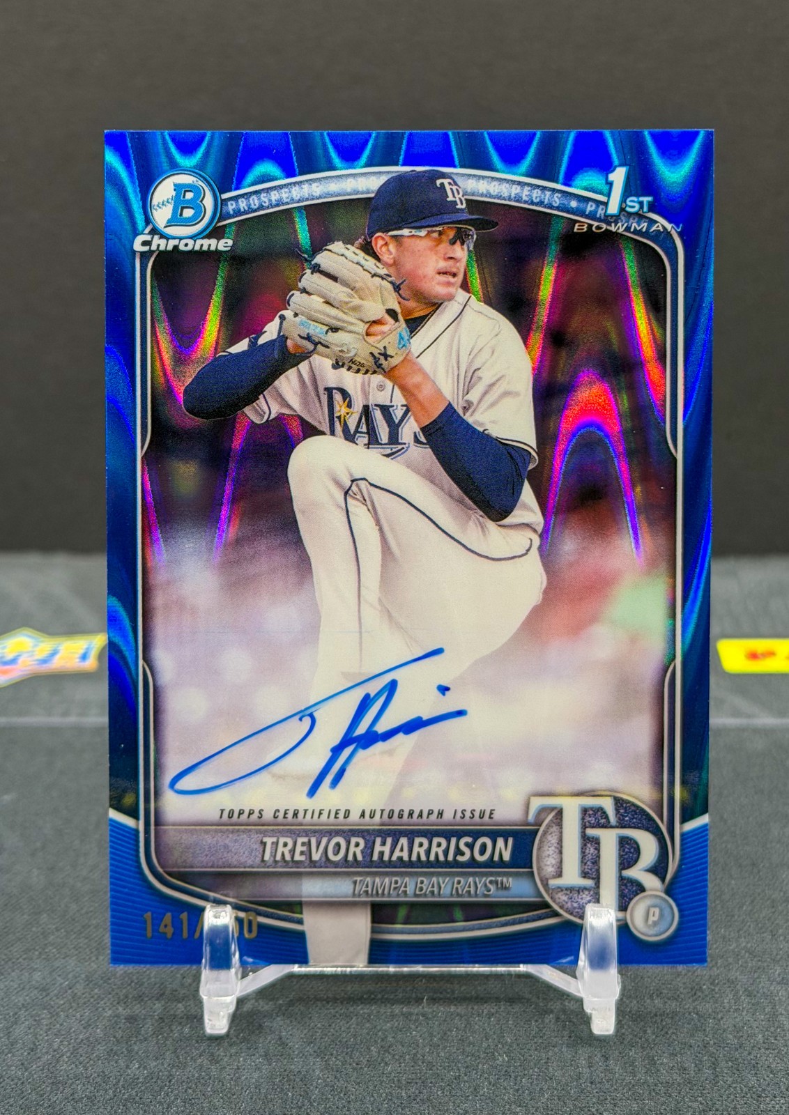 2025 Bowman Draft Chrome Trevor Harrison 1st Bowman Auto Blue RayWave /150 Rays