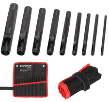 Spurtar Hollow Punch Set 9 Pieces 2.5-10.0mm Heavy Duty 9 Pieces, Black 