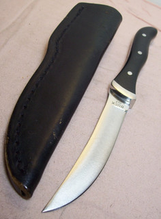 1976 a 1981 BUCK 107 EE. UU. SIN USAR CUCHILLO DE CAZA MICARTA NEGRO "SCOUT" con funda