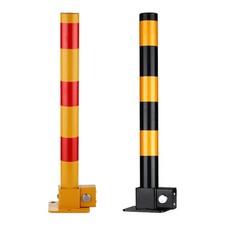 Robust metal parking barrier, easy to install, for road safety and sensitive