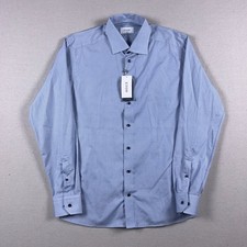 Eton Dress Shirt Mens 17.5 / 44 Slim Blue Geometric Print Long Sleeve Button Up