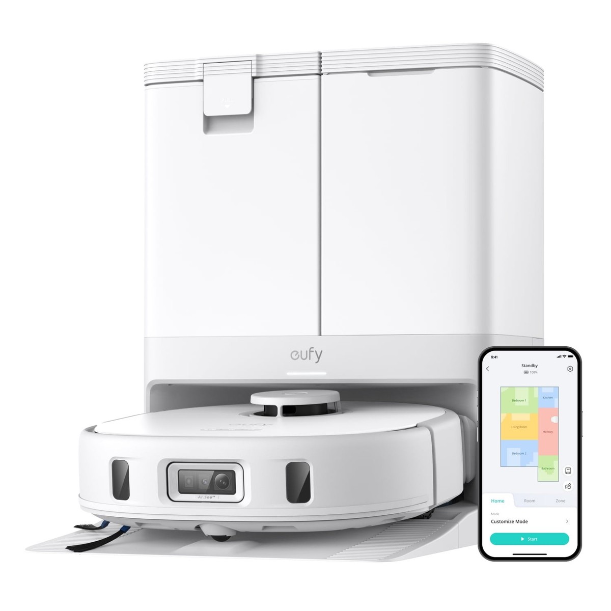 893-C ジャンク Eufy X10 Pro Omni eufy X10 Pro Omni White Robot Vacuum and Mop Combo Upgraded