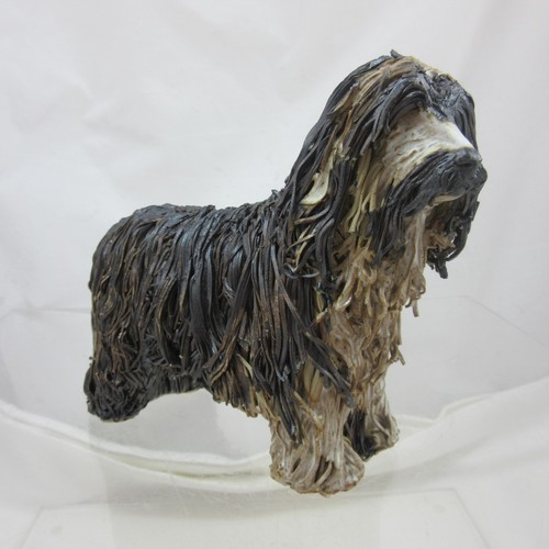 Bergamasco Sheepdog Studio Pottery Ceramic Figurine H 12 cms