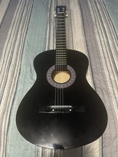 ZENY 38" New Beginners Acoustic Guitar W Guitar Case,Strap,Tuner and Pick.Black