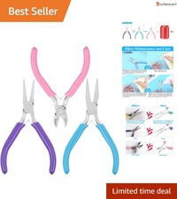 Shynek 3-Piece Jewelry Making Pliers Set with Wire Cutter