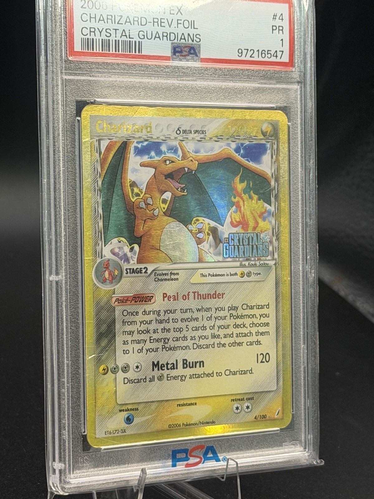 Charizard Delta Species 2006 EX Crystal Guardians #4/100 Reverse Holo PSA 1 view 3