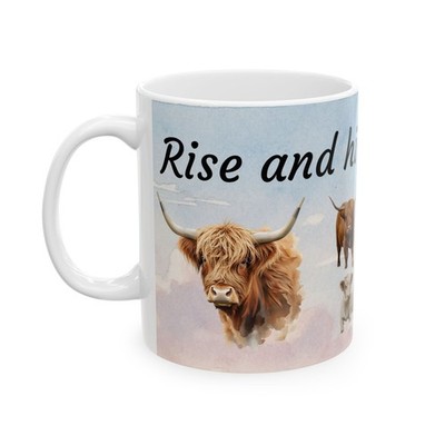 Highland Cows Morning Rise Mug | Scottish Cow Herd Ceramic Mug