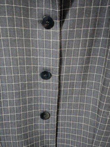 Sz 10 (30x30) Jacket Sz 14 Liz Claiborne Blue Plaid Wool Pant Suit - Picture 2 of 7
