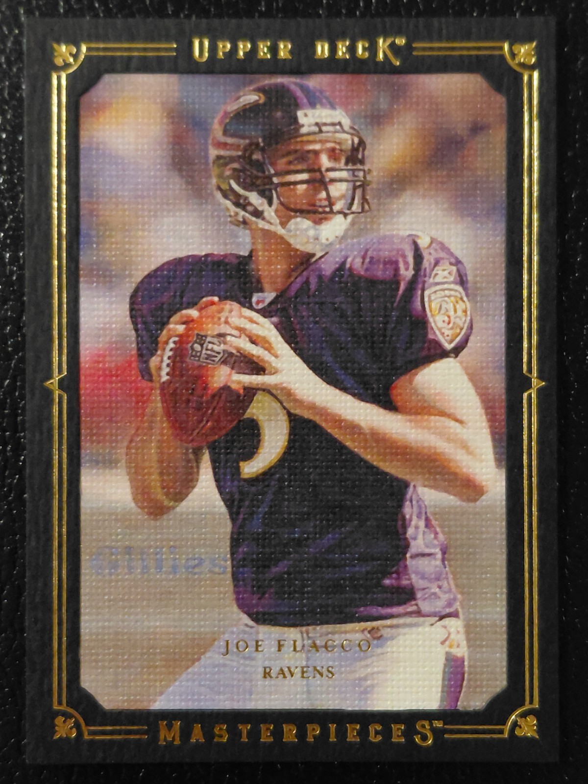 Joe Flacco Upper Deck Masterpieces #32 Framed Black