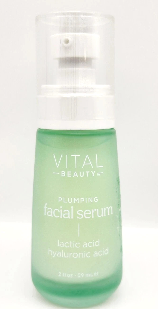 Vital Beauty Plumping Facial Serum Lactic Acid & Hyaluronic Acid Smooth 2 fl oz