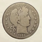1902 O Barber Half Dollar 90% Silver New Orleans Mint Circulated 50c