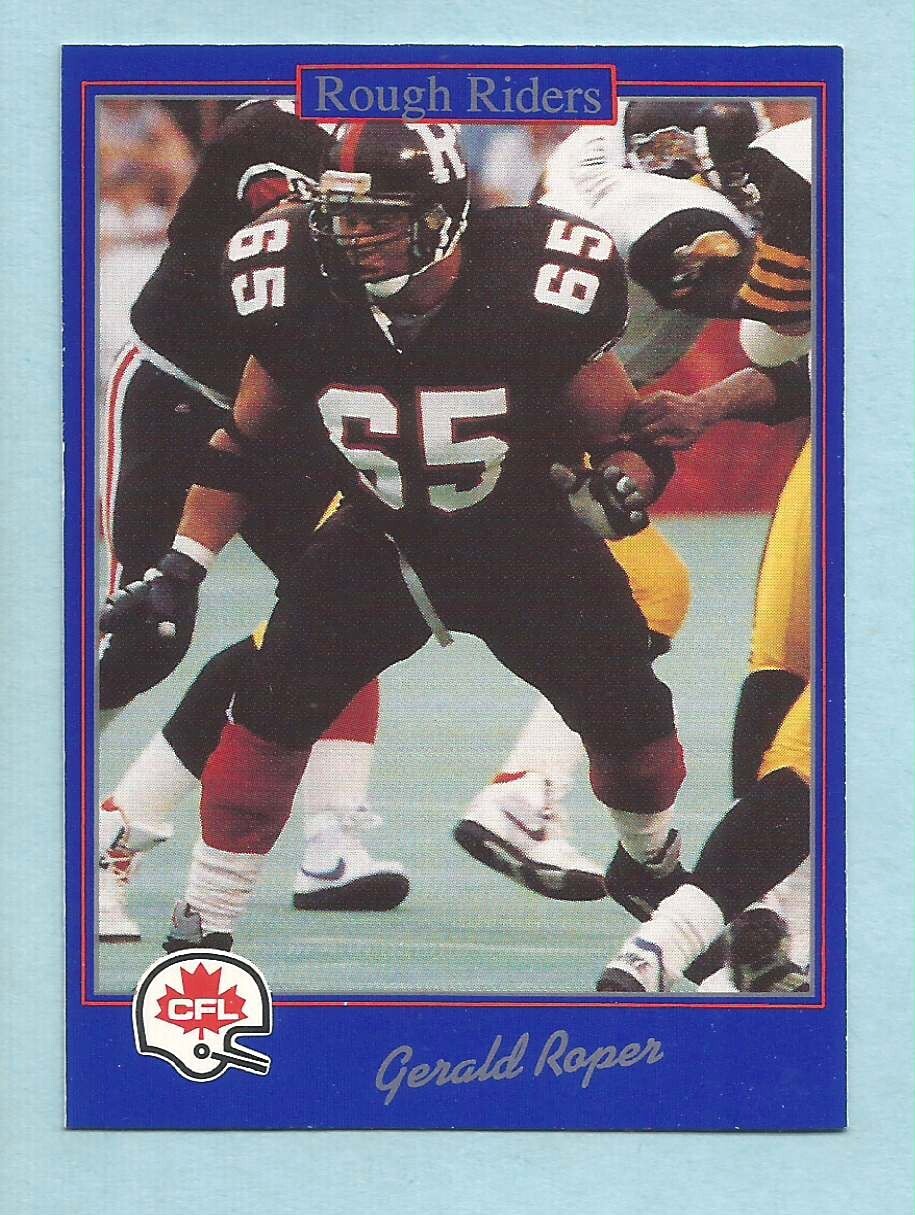 Gerald Rider 1991 JOGO CFL Football Gerald Roper #41 Ottawa Rough Riders University ...