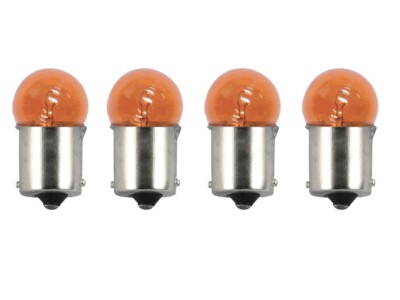 4x Blinkerbirnen Orange Glühbirne BA15S 12V 10W E-Geprüft für Roller Blinker