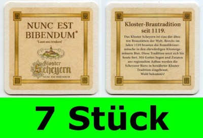 7 Stück Bierdeckel Kloster Brauerei Scheyern Last uns trinken nunc est bibendum