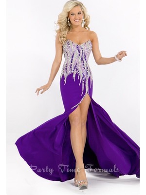 purple mermaid evening gown