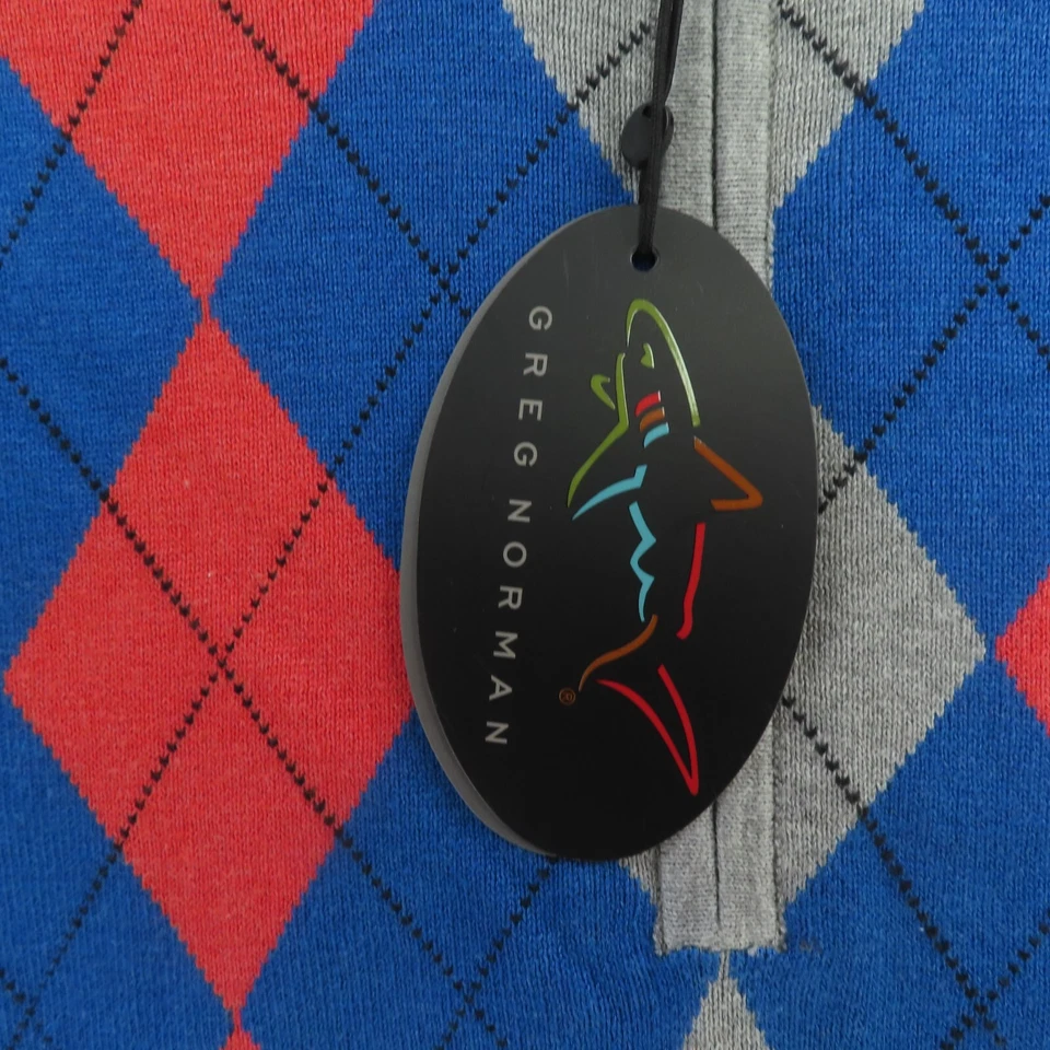 Colete Greg Norman Masculino XL Vermelho Azul Argila Quarto Zíper Quebra-Vento Kiawah Novo - Imagem 2 de 4