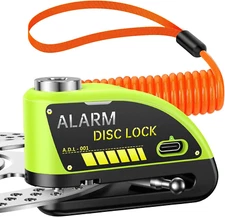 Candado de freno de disco para motocicleta con alarma de 120 dB, recargable