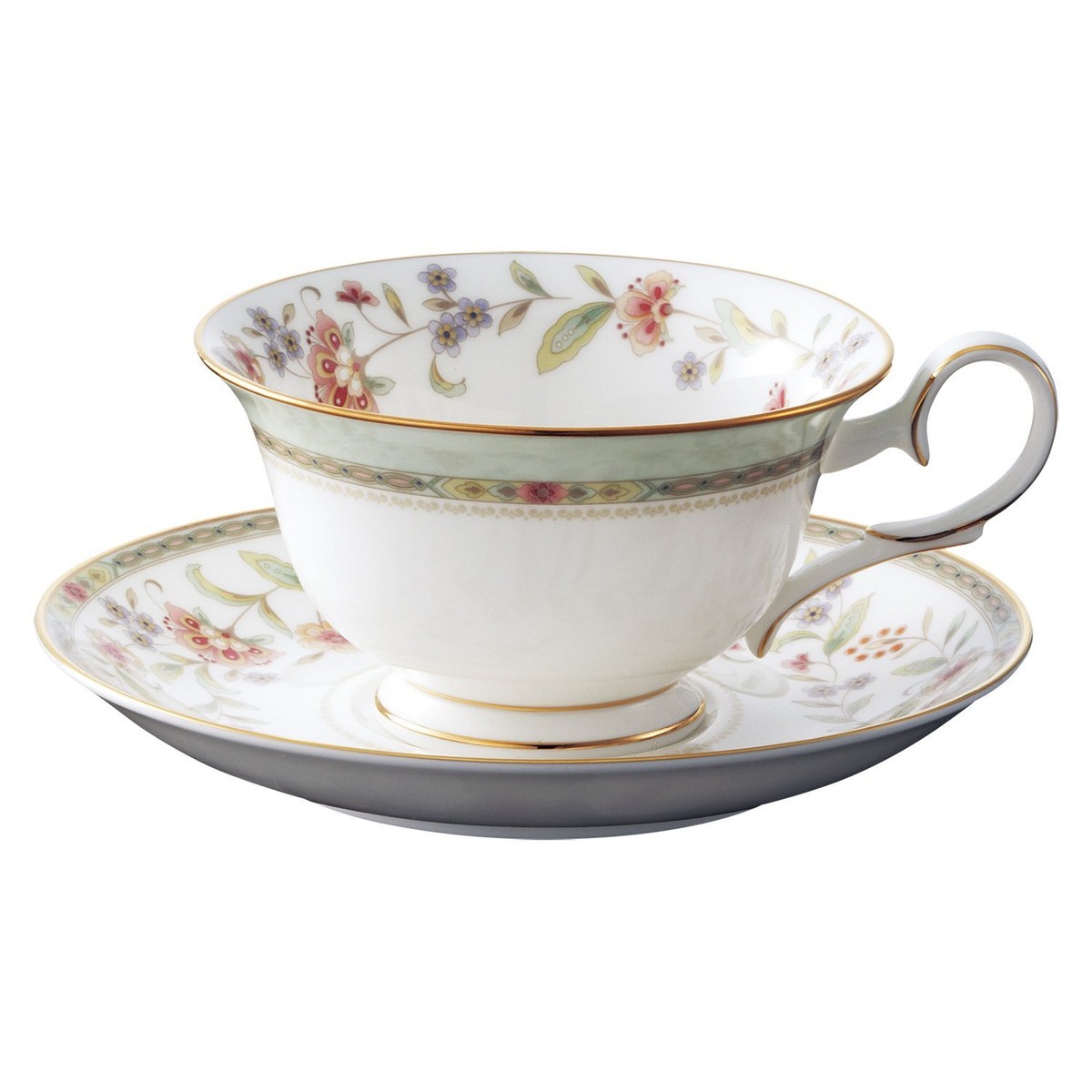 Noritake BONE CHINA クリスマス皿　 カップソーサー 2セット Amazon.com | Noritake P58043A/4562 Tea Cup & Saucer (Pair